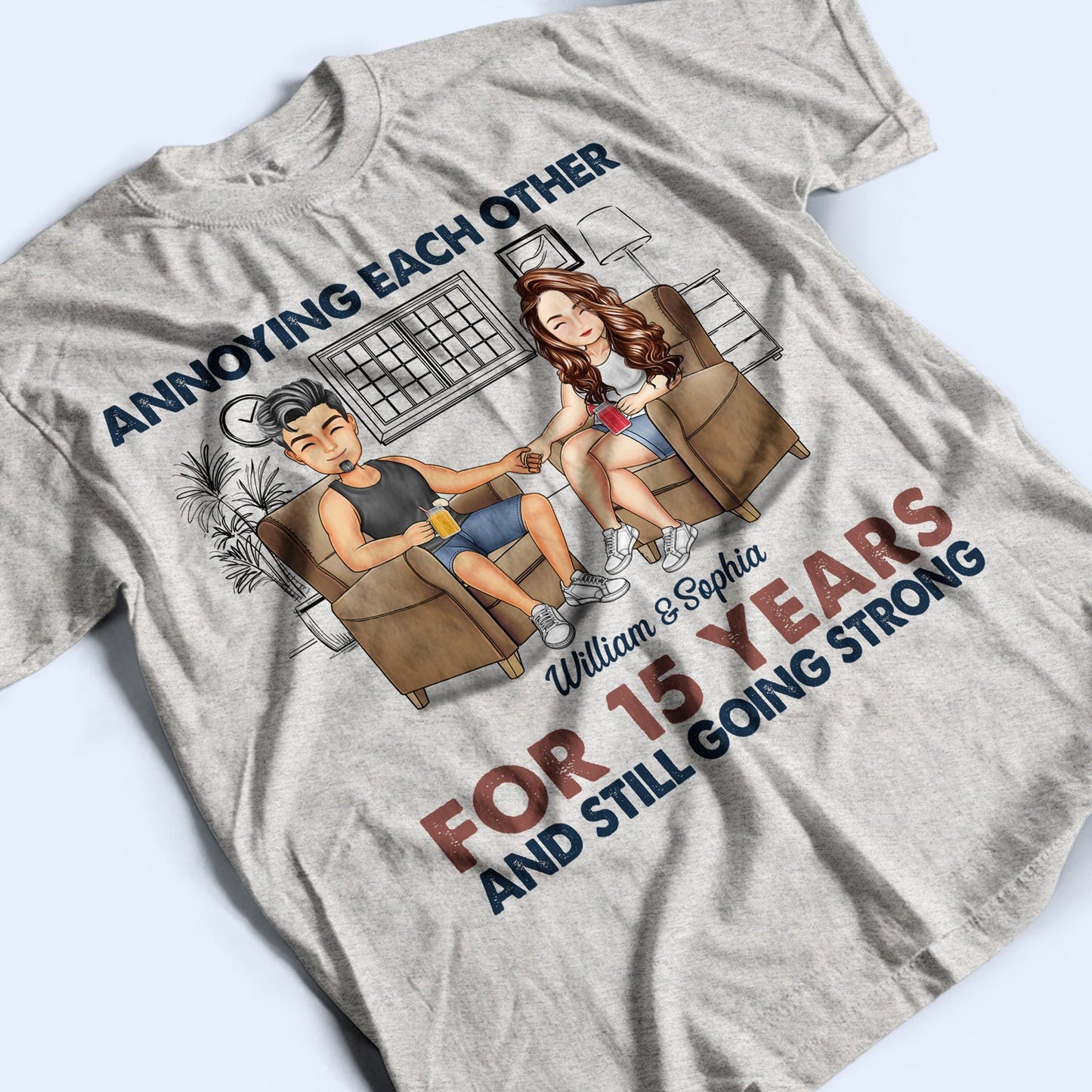 Annoying Each Other For Years - Anniversary, Birthday Gift For Spouse, Lover, Husband, Wife, Boyfriend, Girlfriend, Couple - Personalized Custom T Shirt