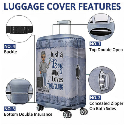Just A Girl Boy Who Loves Traveling Adventure - Gift For Traveling Lovers - Personalized Custom Luggage Cover