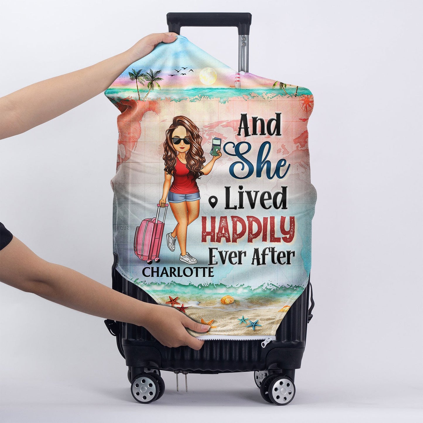 Just A Girl Boy Who Loves Traveling Adventure - Gift For Traveling Lovers - Personalized Custom Luggage Cover