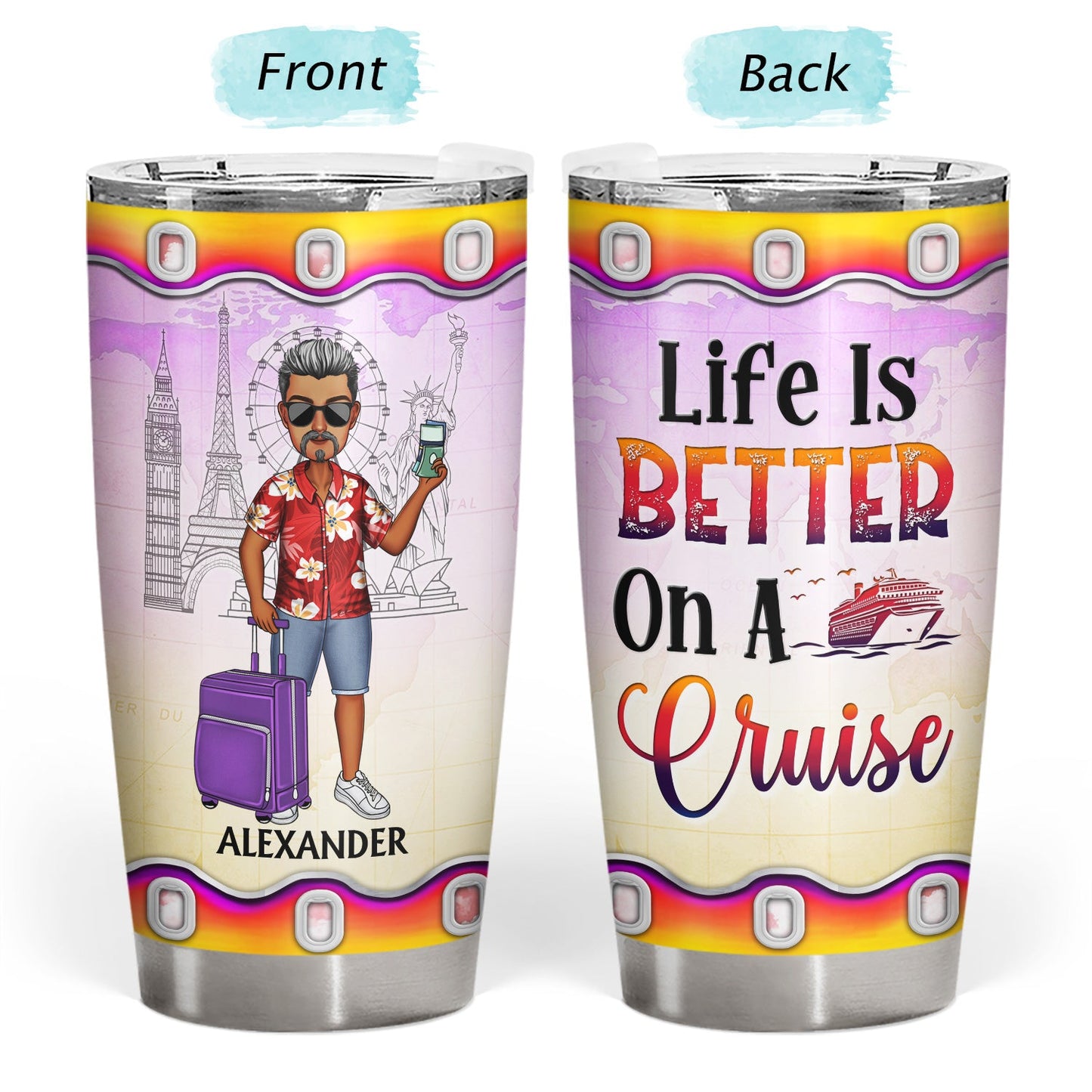 Just A Girl Boy Who Loves Traveling Cruising - Birthday Gift For Him, Her, Kid, Friends, Family, Trippin', Vacation Lovers - Personalized Custom Tumbler