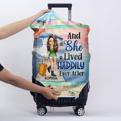 Just A Girl Boy Who Loves Cruising - Birthday Gift For Him, Her, Kid, Friends, Family, Trippin‘, Vacation, Beach, Sea, Travel Lovers - Personalized Custom Luggage Cover