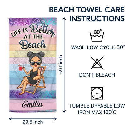 Just A Girl Who Loves Beaches Swimming Picnic Vacation Traveling - Birthday, Funny Gift For Her, Him, Besties, Family - Personalized Custom Beach Towel
