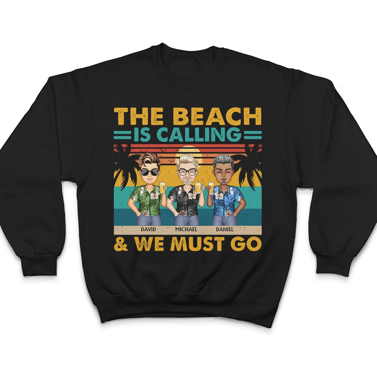 The Beach Is Calling And We Must Go Vintage - Vacation, Anniversary, Birthday Gift For Besties, Best Friends - Personalized Custom T Shirt