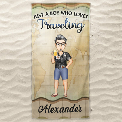 Just A Girl Who Loves Beaches Cartoon Swimming Picnic Vacation Traveling - Birthday, Funny Gift For Her, Him, Besties, Family - Personalized Custom Beach Towel