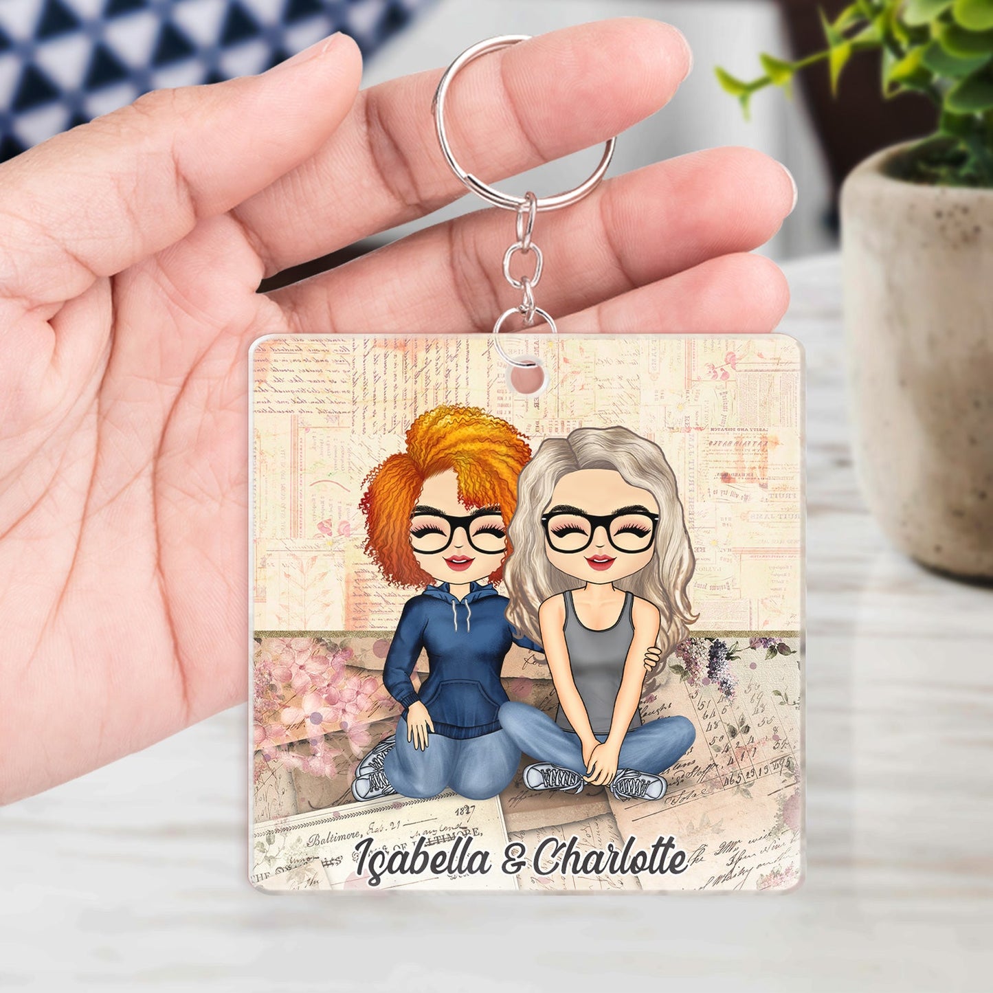 Together Since Couple - Anniversary, Birthday Gift For Spouse, Husband, Wife, Boyfriend, Girlfriend - Personalized Custom Acrylic Keychain