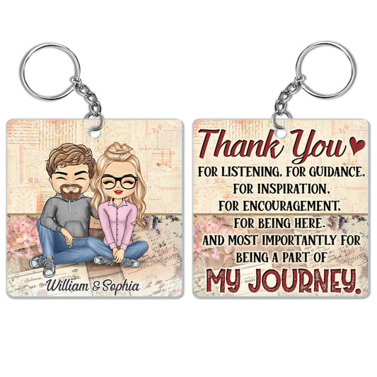 Thank You For Listening For Guidance For Inspiration Couple - Anniversary, Birthday Gift For Spouse, Husband, Wife, Boyfriend, Girlfriend - Personalized Custom Acrylic Keychain