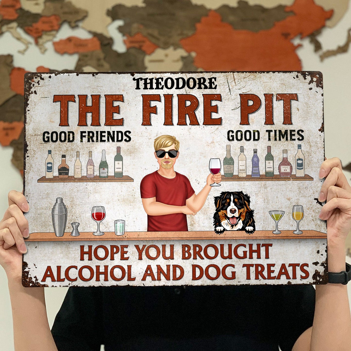 Grilling Hope You Brought Alcohol And Dog Treats Fashion Couple Single - Home Decor, Backyard Decor, Gift For Her, Him, Dog Lovers - Personalized Custom Classic Metal Signs