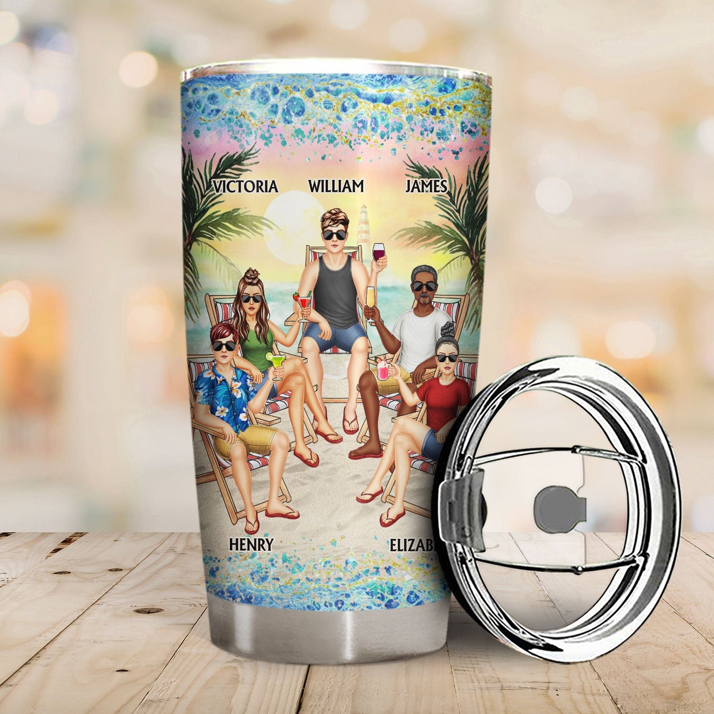 I Love You To The Beach And Back Traveling Fashion - Vacation, Birthday Gift For Besties, Best Friends - Personalized Custom Tumbler