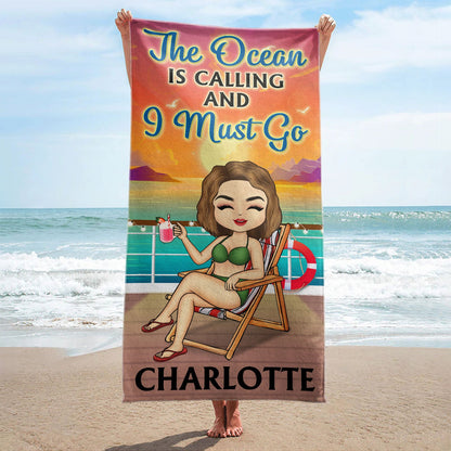 Life Is Better On A Cruise - Vacation, Birthday, Funny Gift For Cruising Lovers, Traveling Lovers - Personalized Beach Towel