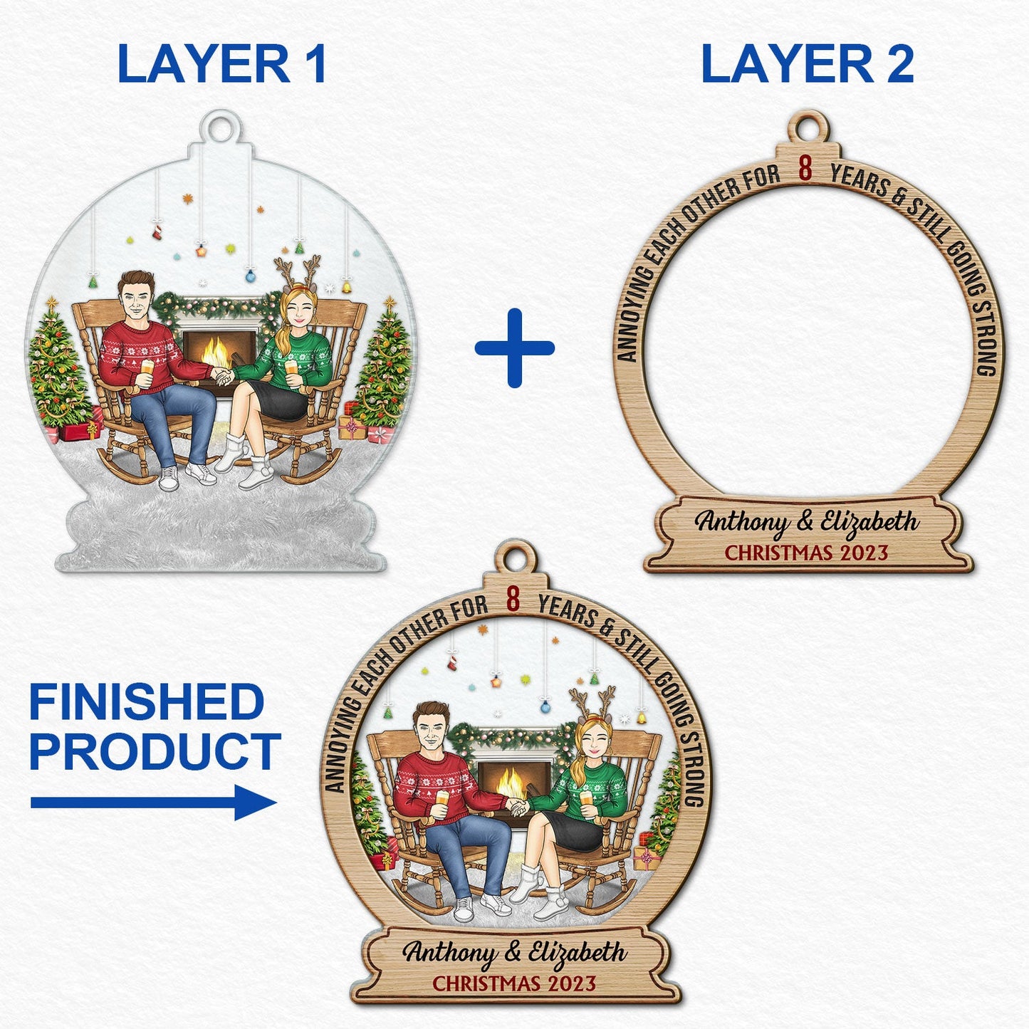 Annoying Each Other For Years - Christmas Gift For Couples - Personalized 2-Layered Mix Ornament