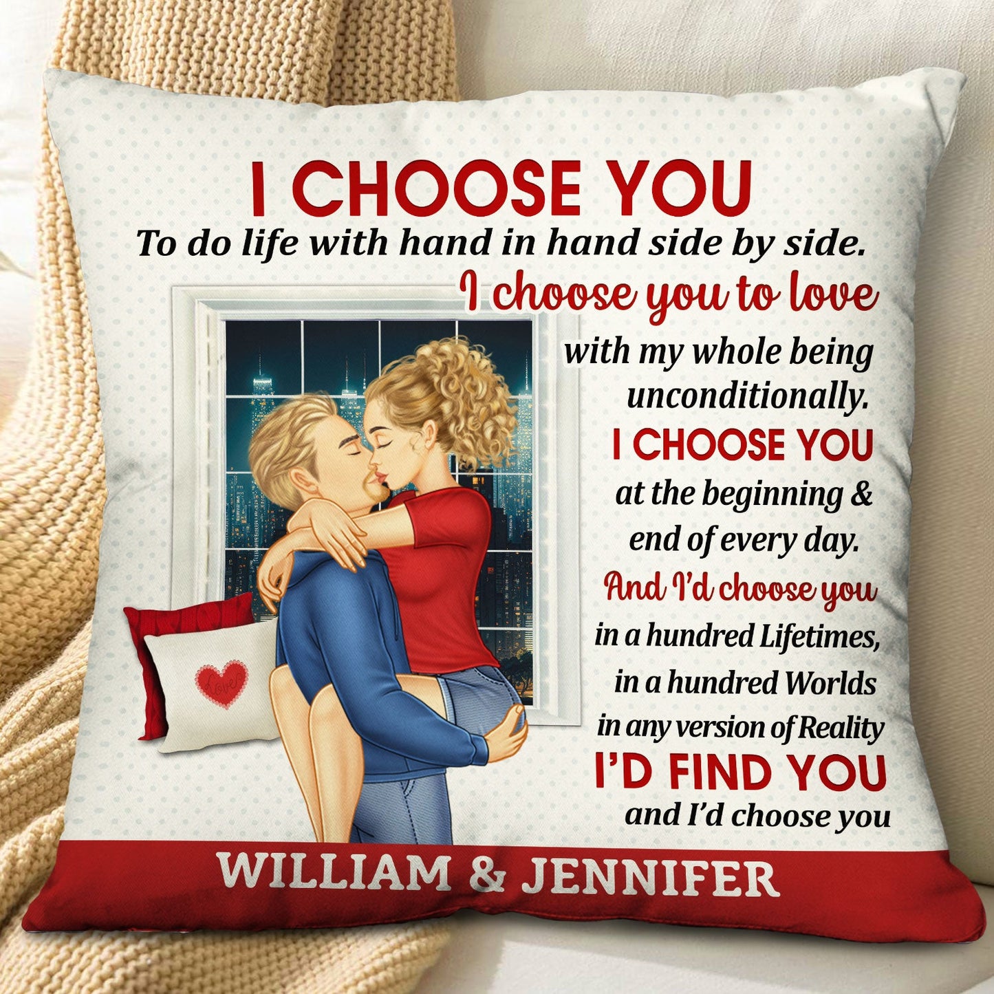 I Choose You - Gift For Couples, Husband And Wife - Personalized Pillow