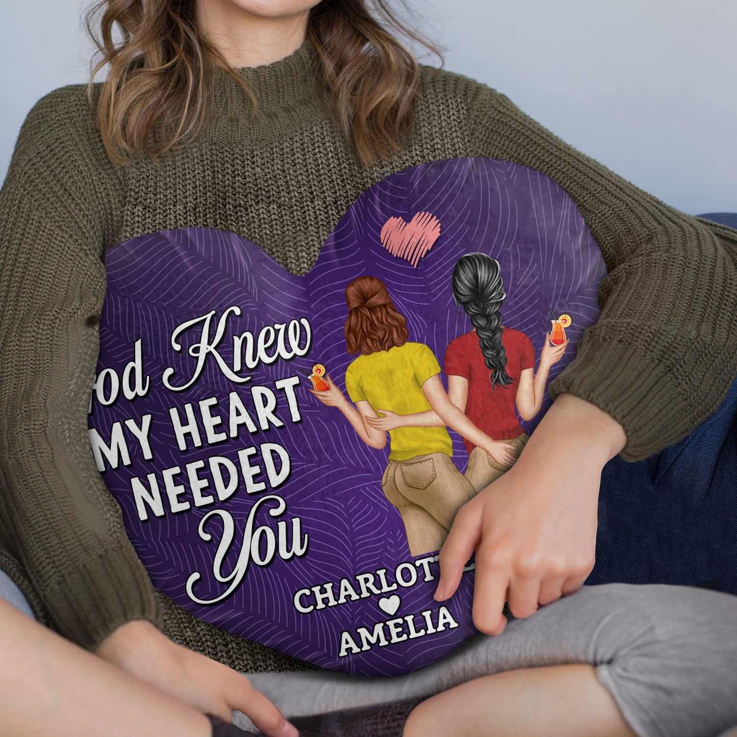 My Heart Is Wherever You Are - Anniversary, Loving Gift For Couples, Husband, Wife - Personalized Heart Shaped Pillow