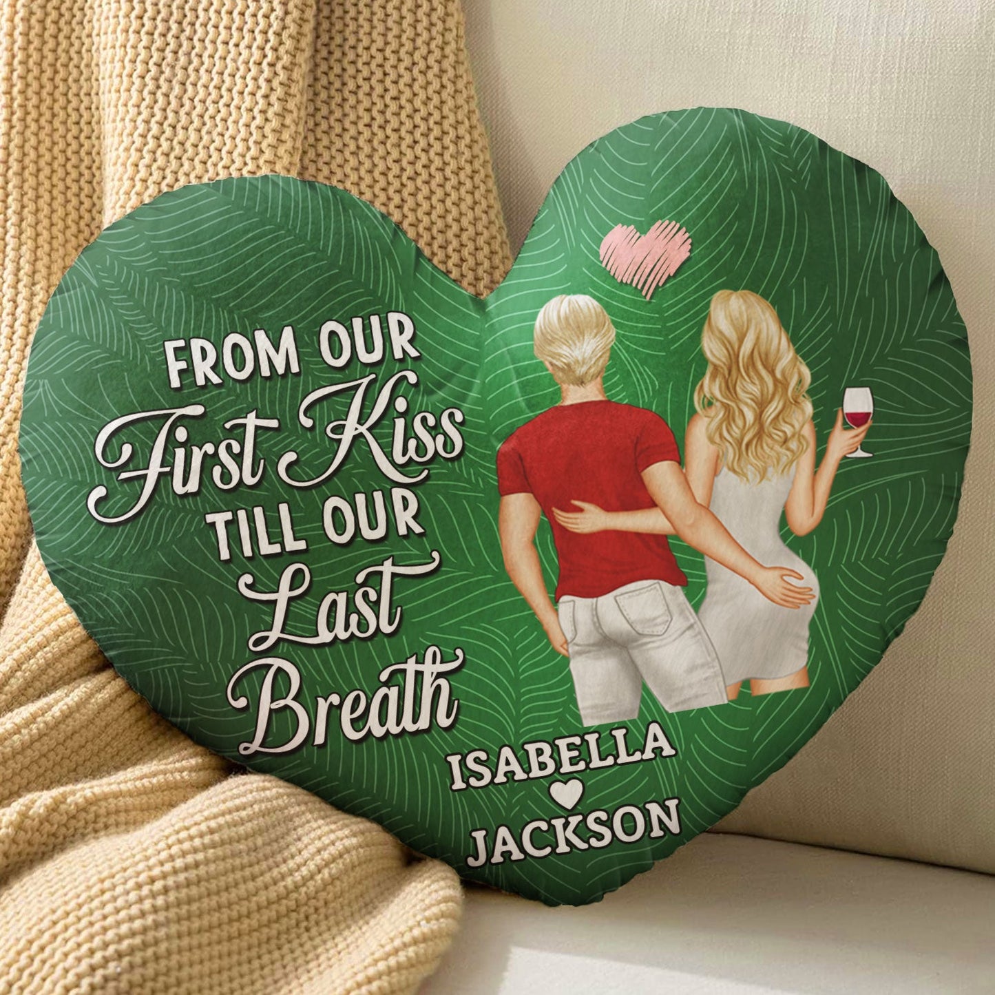 My Heart Is Wherever You Are - Anniversary, Loving Gift For Couples, Husband, Wife - Personalized Heart Shaped Pillow