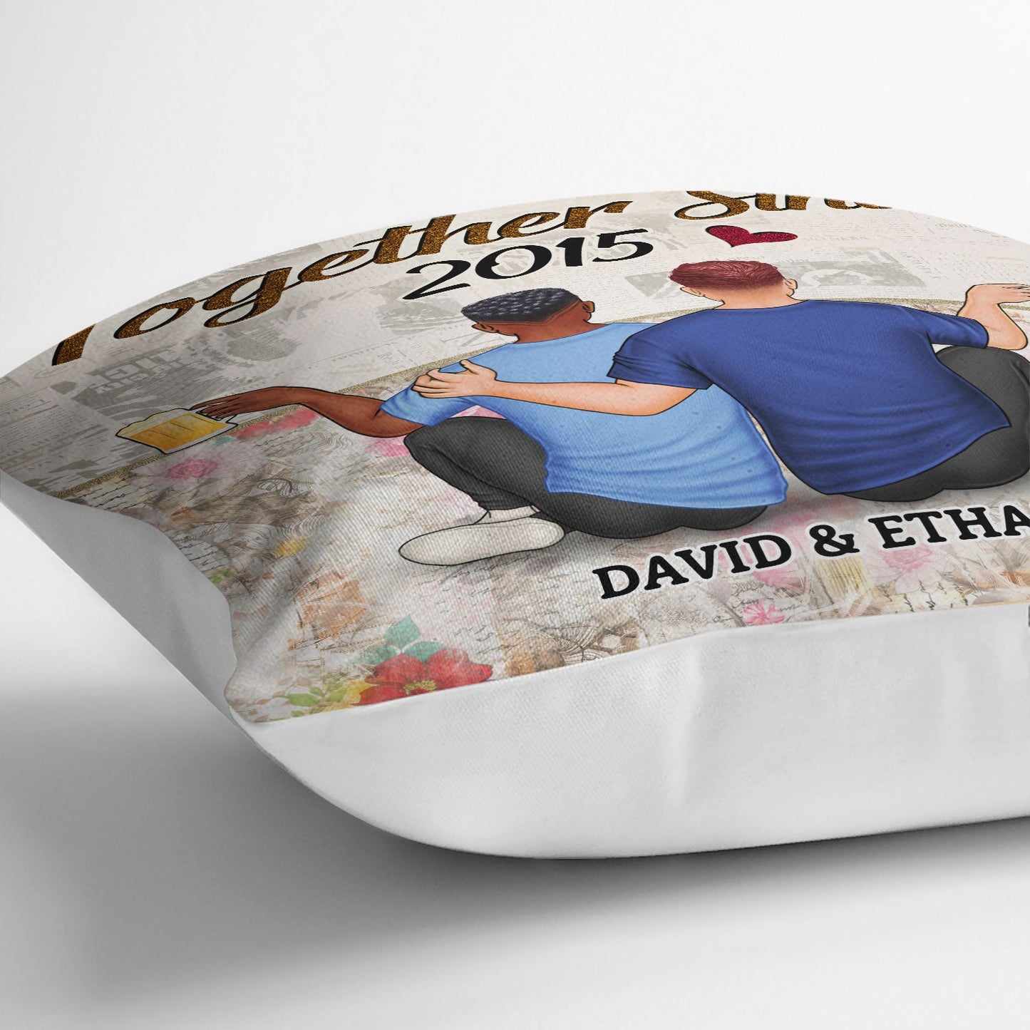 Cartoon Couple Together Since - Birthday, Anniversary Gift For Spouse, Husband, Wife - Personalized Pillow