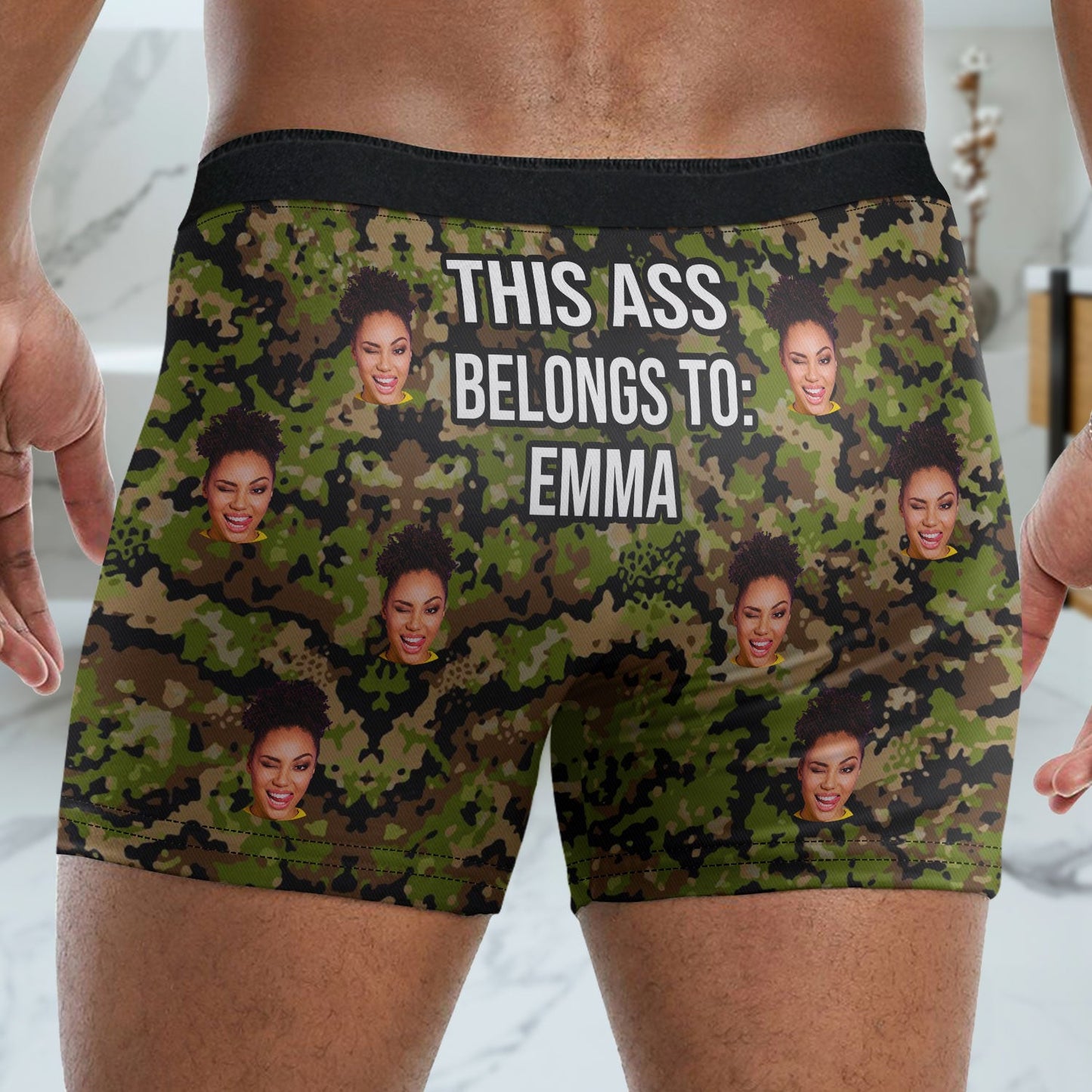 Custom Photo This Belongs To Wife - Funny Gift For Husband, Boyfriend - Personalized Men's Boxer Briefs