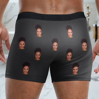 Custom Photo Torn Paper - Funny Gift For Husband, Boyfriend - Personalized Men's Boxer Briefs