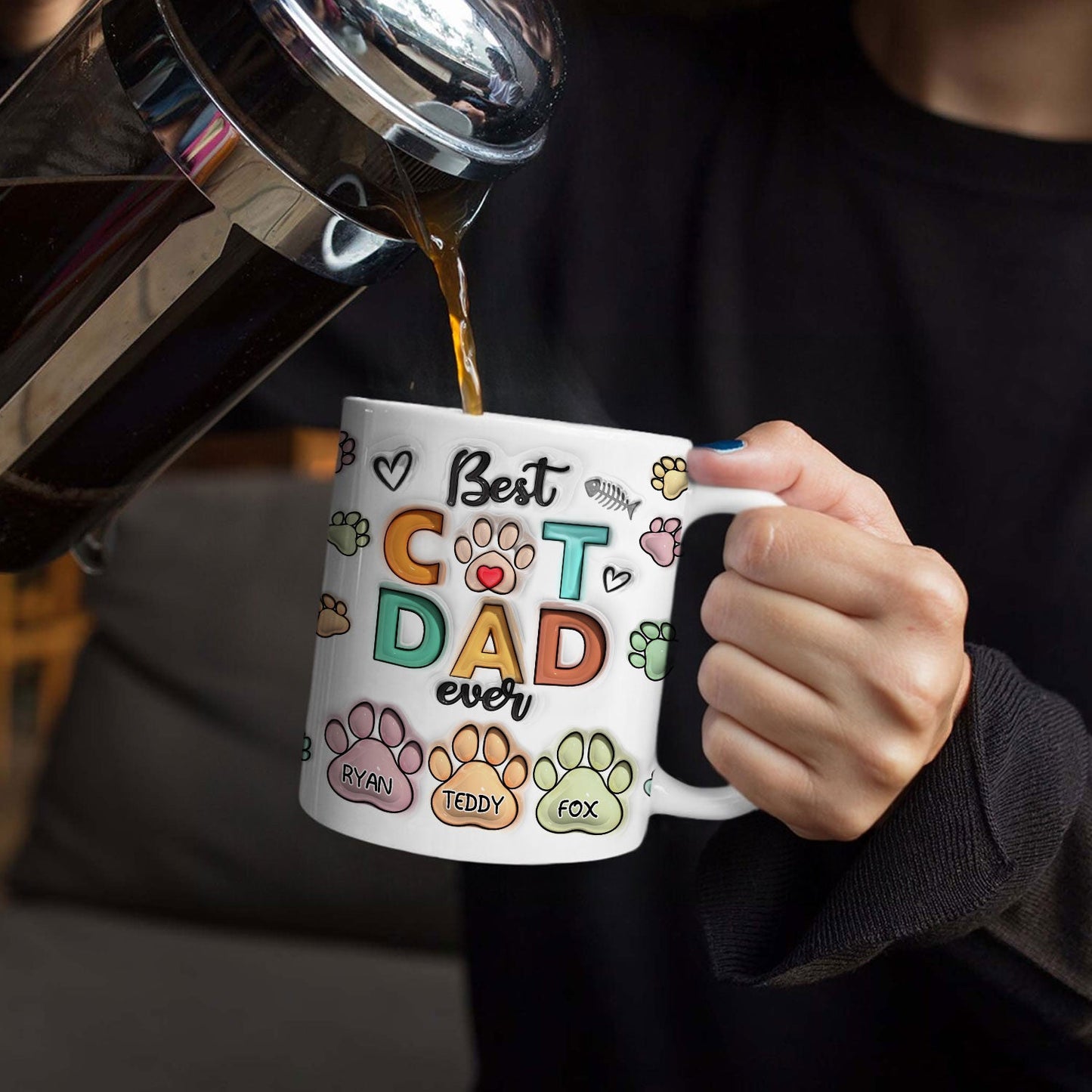 Best Dog Mom Ever - Birthday, Anniversary Gift For Dog Dad, Cat Mom, Pet Lover -  3D Inflated Effect Printed Mug, Personalized White Edge-to-Edge Mug