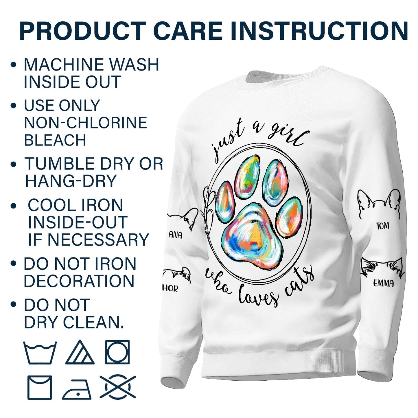 Just A Girl Who Loves Dogs Cats - Birthday, Loving Gift For Dog Lover, Cat Mom, Pet Mum - Personalized Unisex Sweatshirt With Design On Sleeve