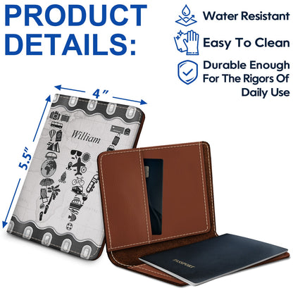 Monogram - Birthday Gift For Him, Her, Family, Trippin', Vacation Lovers - Personalized Passport Cover, Passport Holder