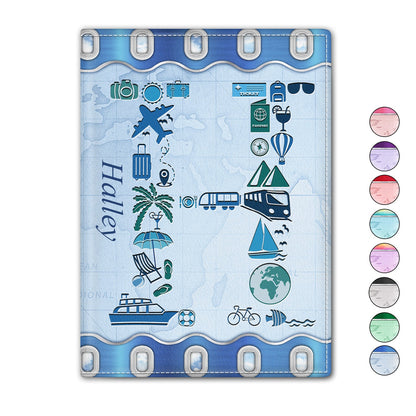 Monogram - Birthday Gift For Him, Her, Family, Trippin', Vacation Lovers - Personalized Passport Cover, Passport Holder
