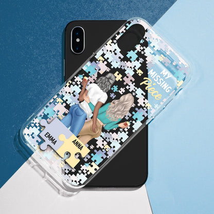 My Missing Piece Couple Back - Loving, Anniversary Gift For Spouse, Husband, Wife - Personalized Clear Phone Case
