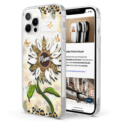 Nana, Mom, Auntie Sunflower - Birthday, Loving Gift For Mother, Grandma, Grandmother - Personalized Clear Phone Case