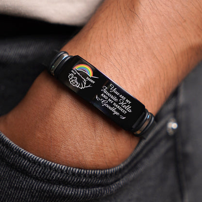 You Left Paw Prints On My Heart - Memorial Gift For Dog Lovers, Dog Mom, Dog Dad - Personalized Engraved Bracelet