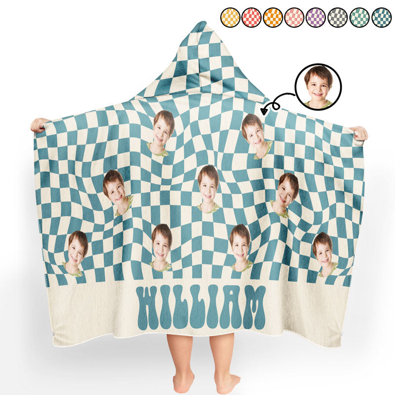 Custom Photo Retro Traveling Beach Poolside Swimming Picnic - Personalized Hooded Beach Towel