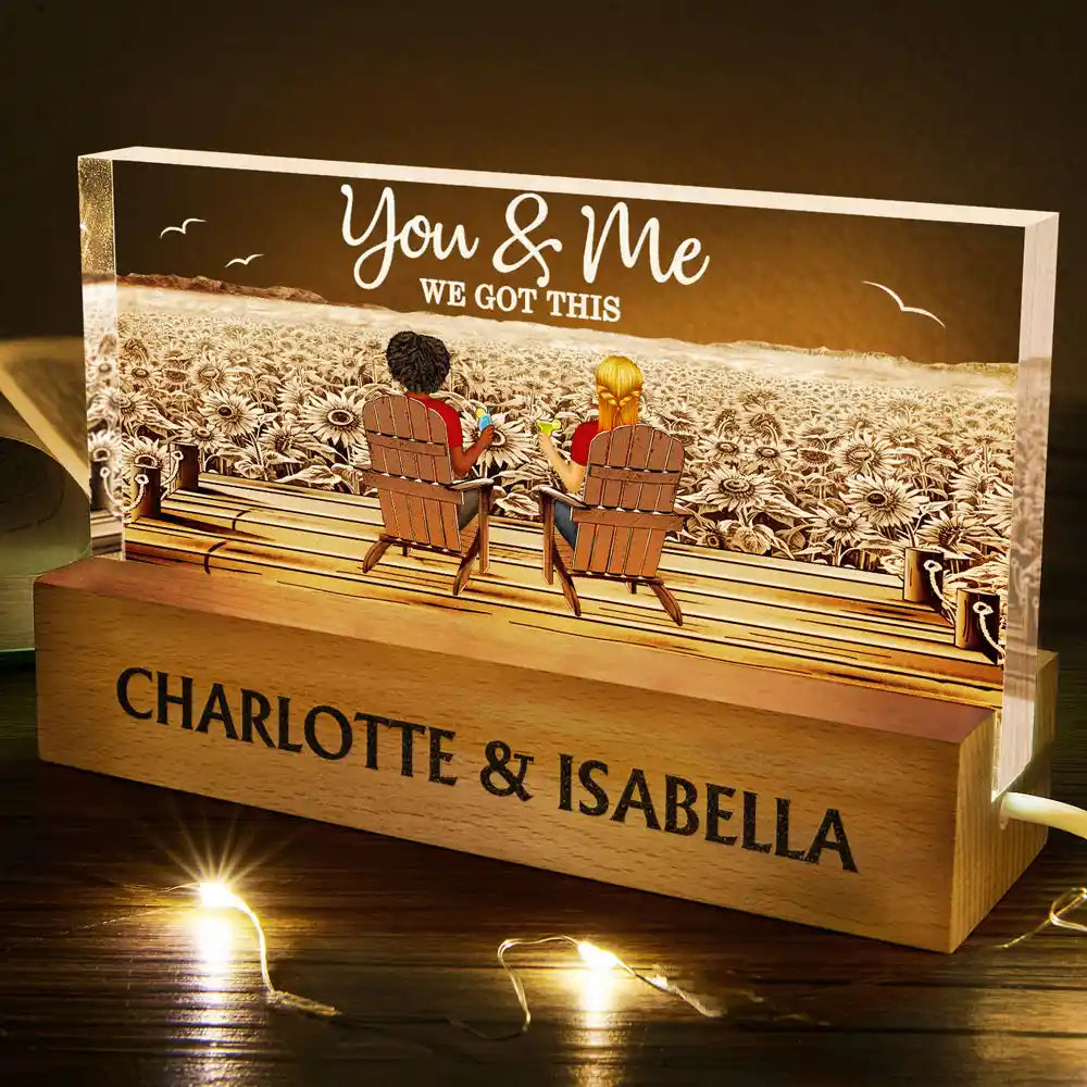 Together You And Me We Got This - Personalized Rectangle LED Light