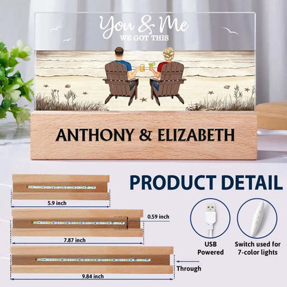 Together You And Me We Got This - Personalized Rectangle LED Light