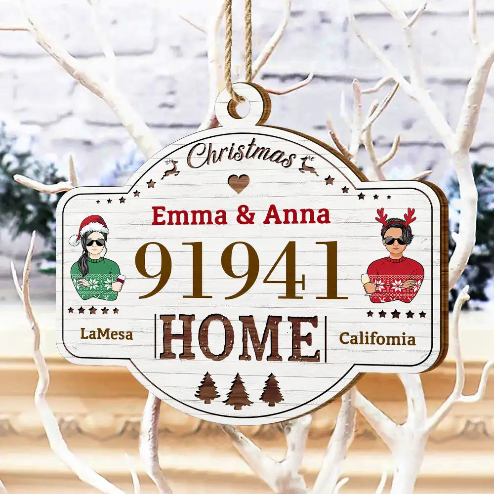 House Number First Christmas In Our New Home - Personalized Custom Shaped Wooden Ornament