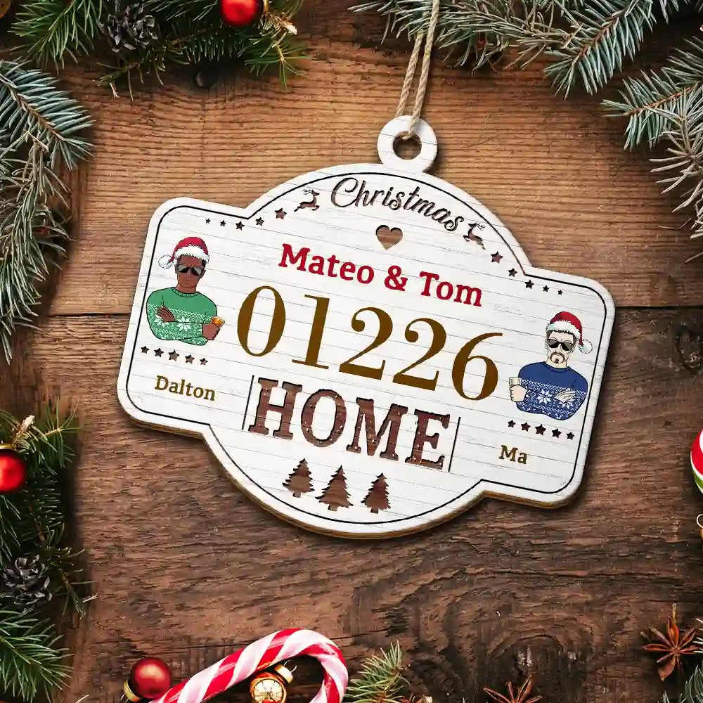 House Number First Christmas In Our New Home - Personalized Custom Shaped Wooden Ornament