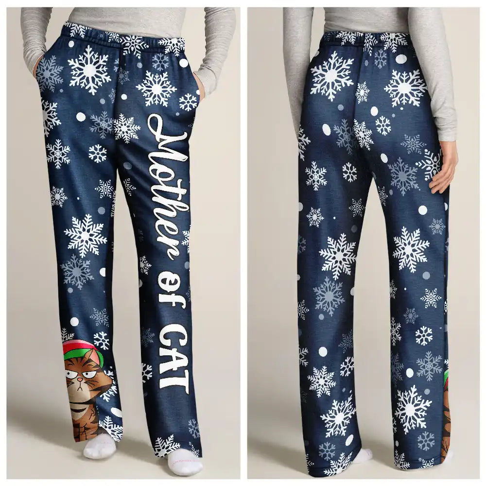 Cat Lovers - Funny Christmas Meowy Catmas Mother Of Cats - Personalized Pajama Pants