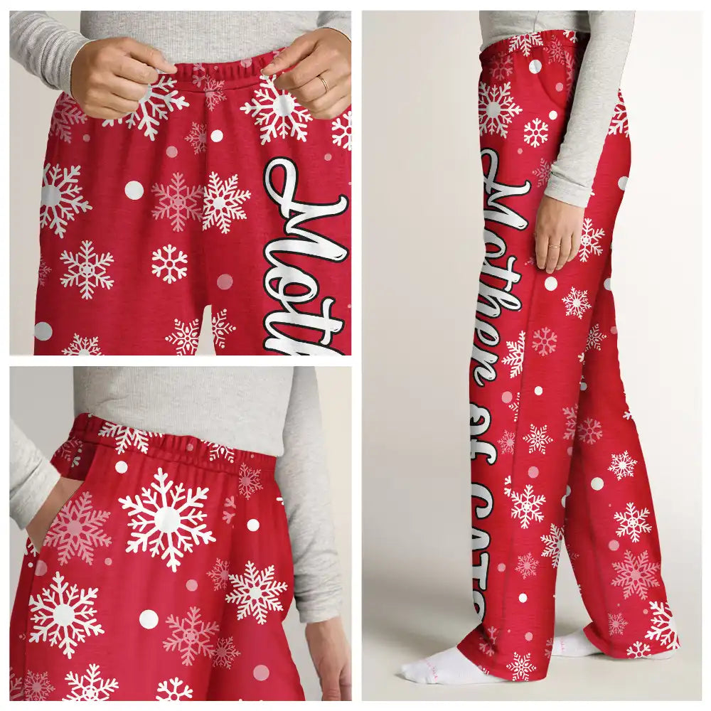 Cat Lovers - Funny Christmas Meowy Catmas Mother Of Cats - Personalized Pajama Pants