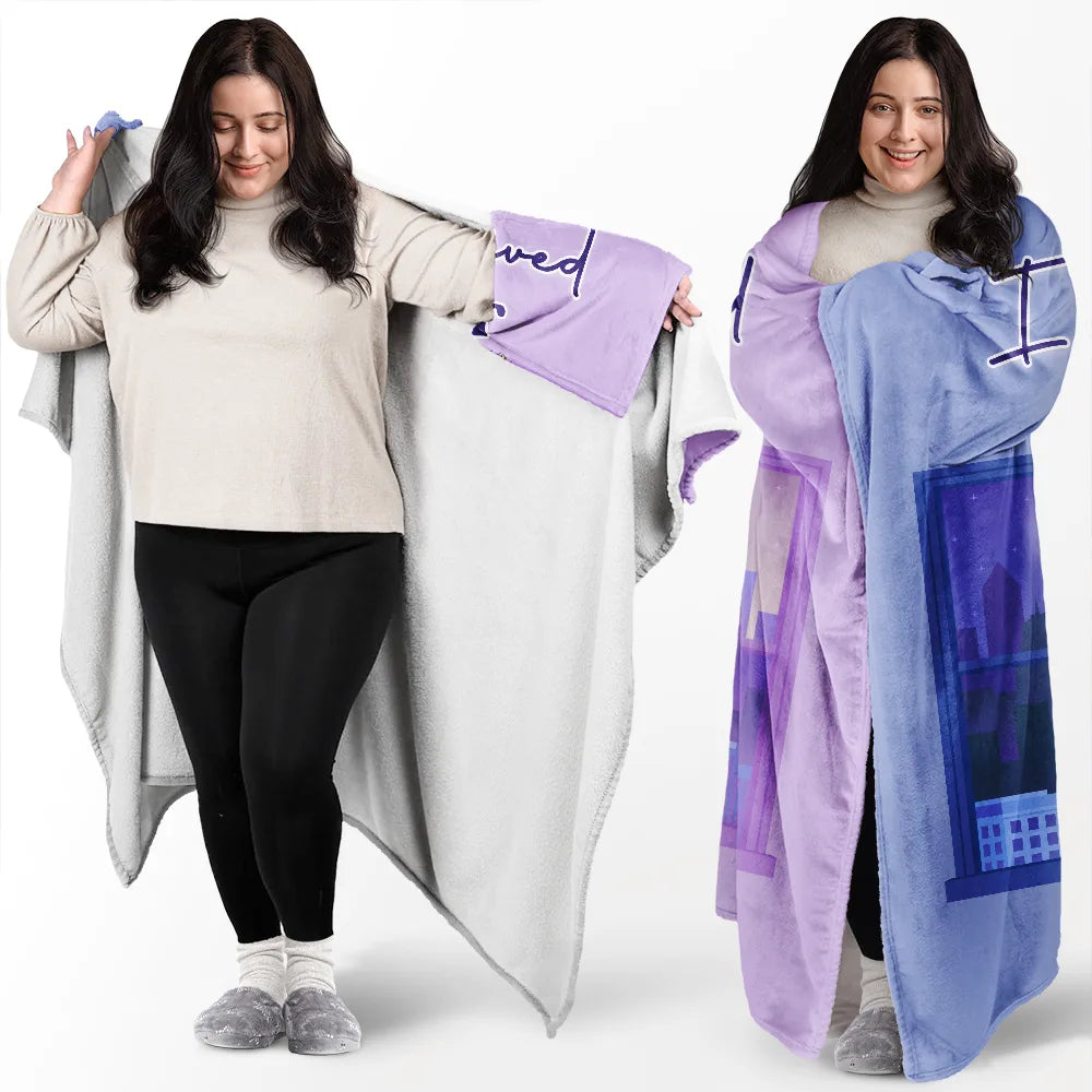 Cute Besties I Wish You Lived Next Door Long Distance Friends - Personalized Wearable Blanket