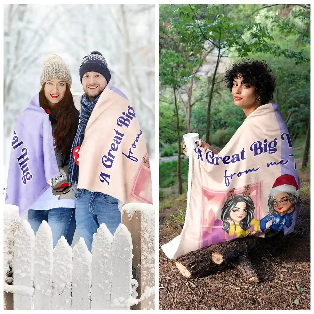 Cute Besties I Wish You Lived Next Door Long Distance Friends - Personalized Wearable Blanket