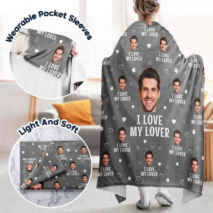 Custom Photo Funny I Love My Husband - Personalized Wearable Blanket