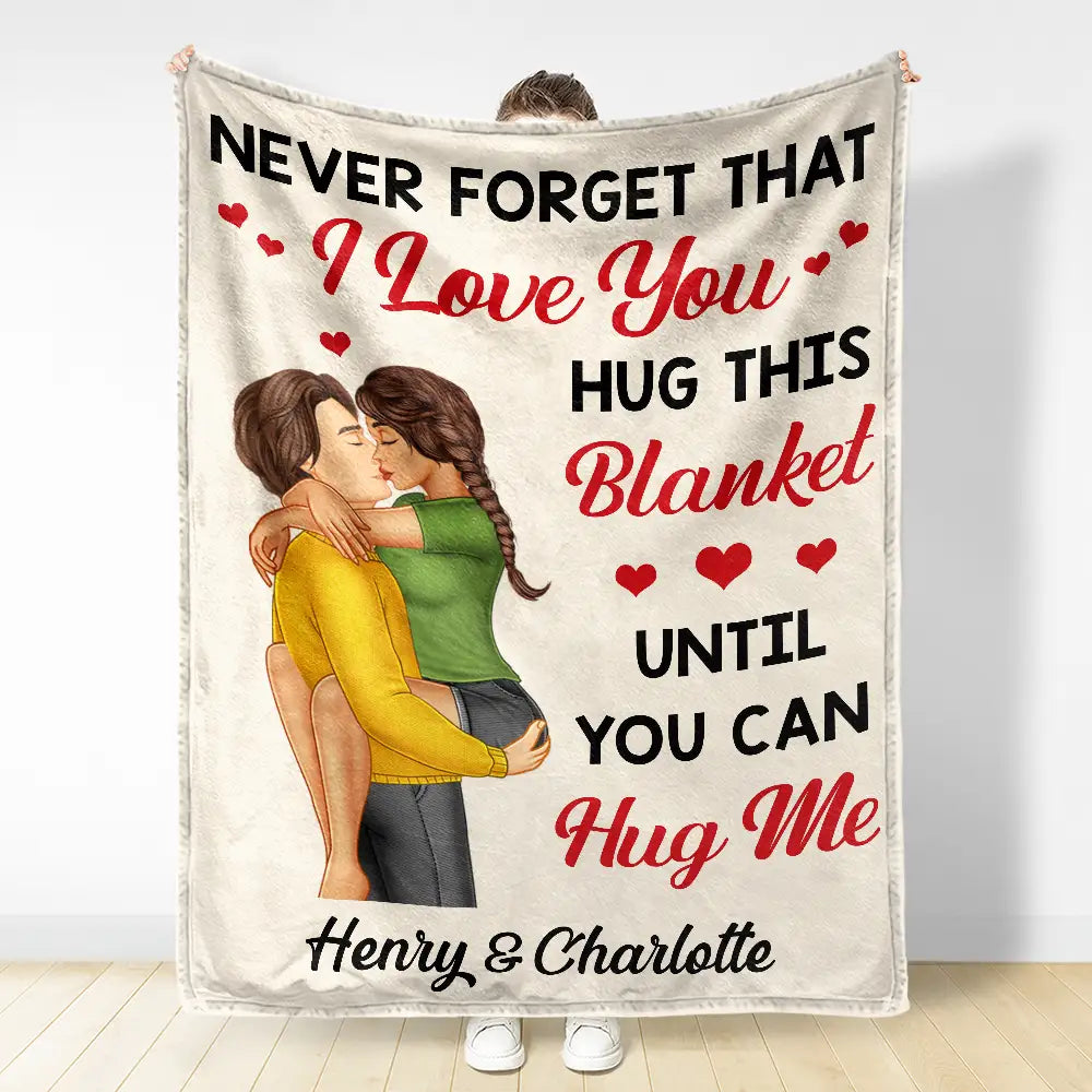 Hug This Blanket Until You Can Hug Me Couples - Personalized Fleece Blanket, Sherpa Blanket