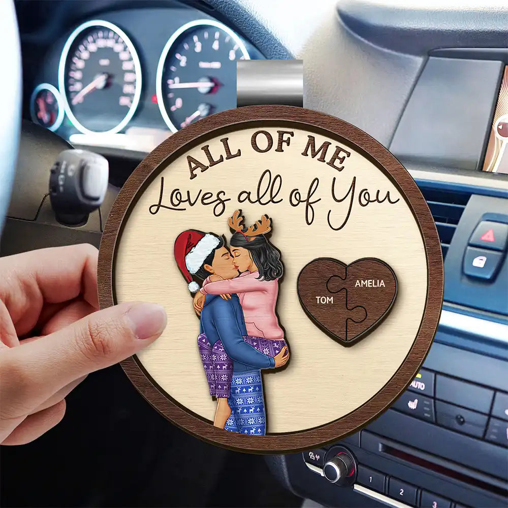 Drive Safe I Love You Kissing Couples - Personalized Custom Shaped Car Visor Clip