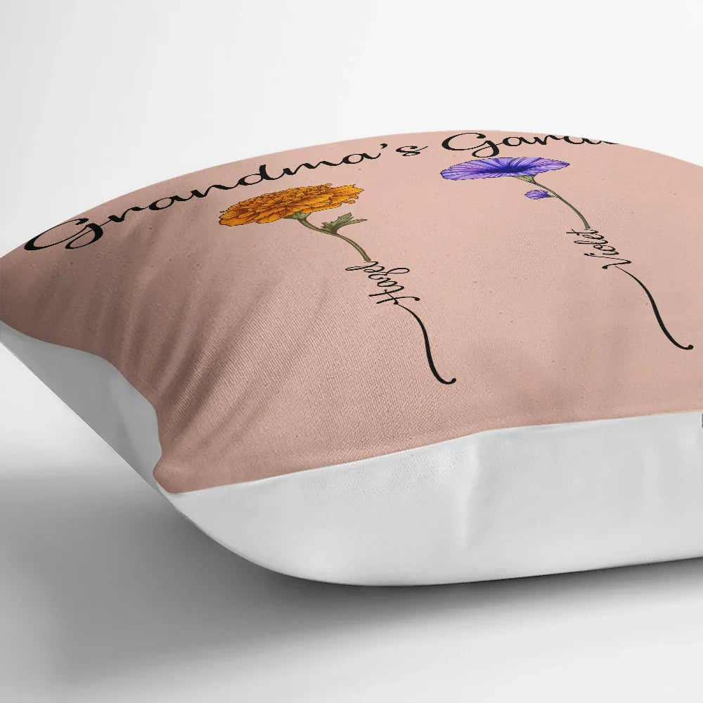 Grandma's Garden Birth Flower - Personalized Pillow