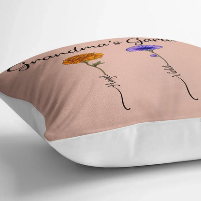 Grandma's Garden Birth Flower - Personalized Pillow