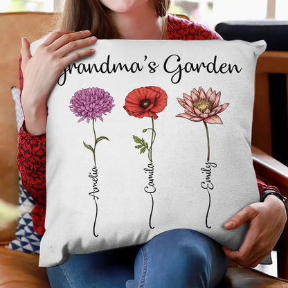 Grandma's Garden Birth Flower - Personalized Pillow