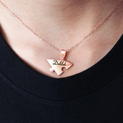 Gift For Bestie - Bestie Sister Forever Friendship Jewelry - Personalized Heart Puzzle Necklace Set