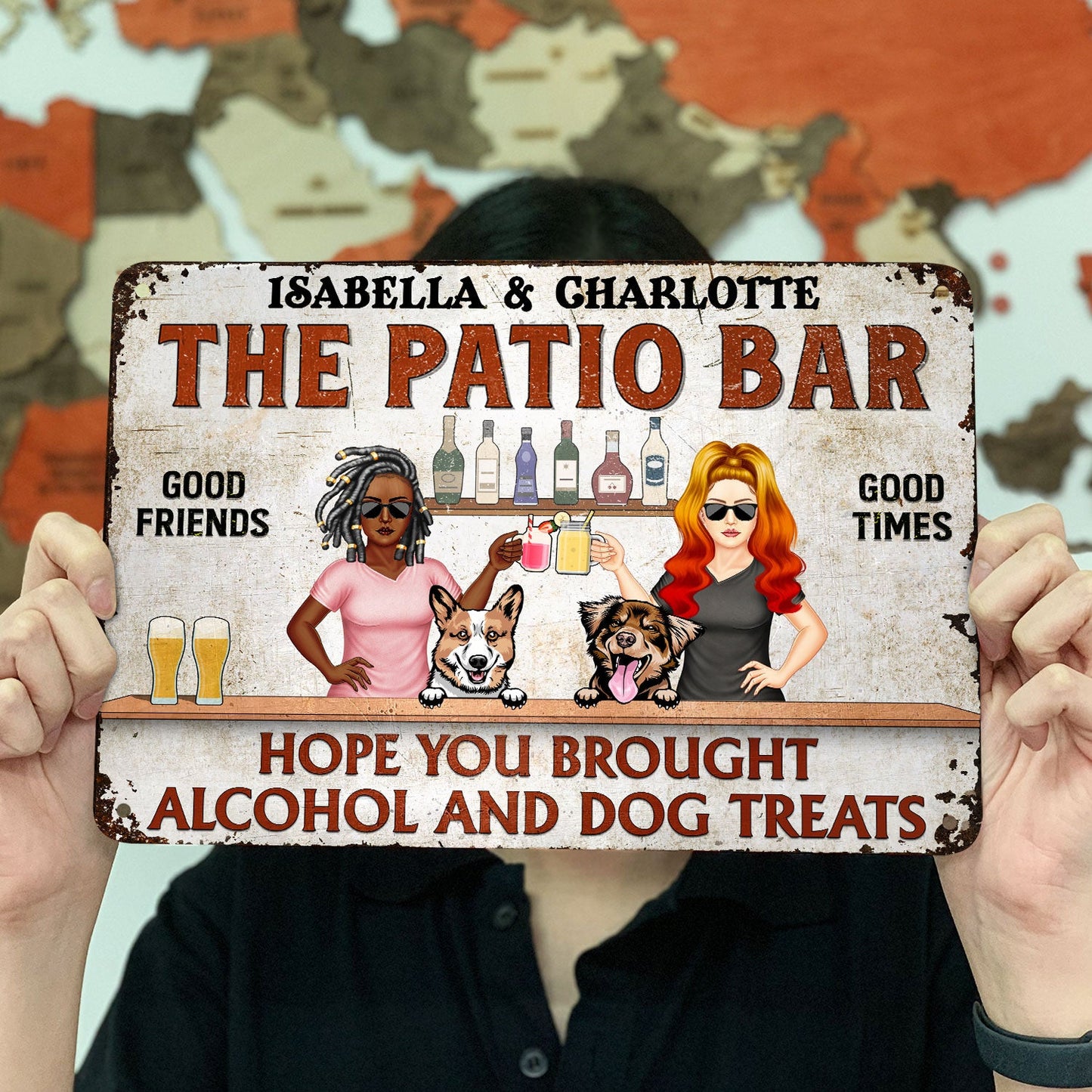 Grilling Hope You Brought Alcohol And Dog Treats Fashion Couple Single - Home Decor, Backyard Decor, Gift For Her, Him, Dog Lovers - Personalized Custom Classic Metal Signs