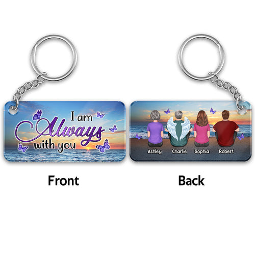 Memorial Family At Beach Butterflies Remembrance Gift Personalized Acrylic Keychain