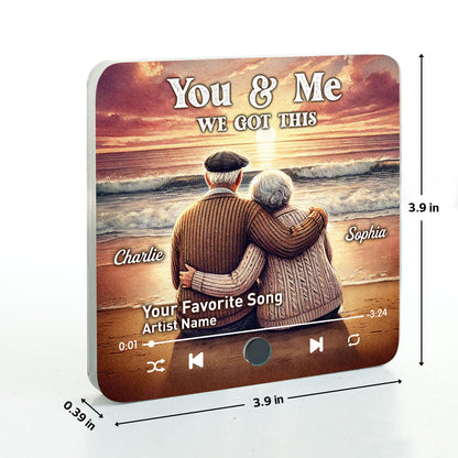 You & Me We Got This Old Couple At Sunset Beach Personalized Music Fridge Magnet, Valentine's Gift For Her, Gift For Him