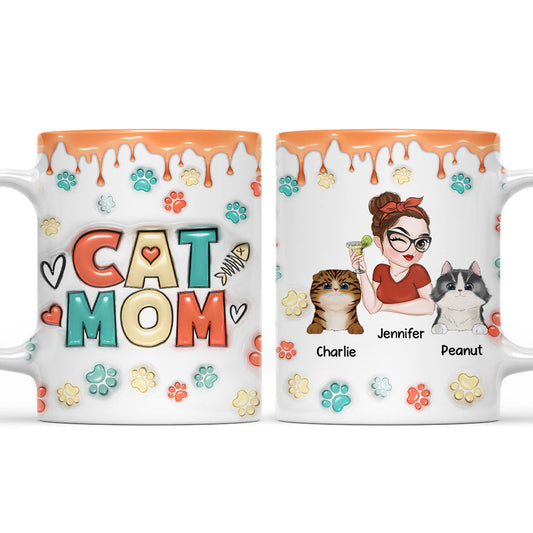 Mom Of Cats Version 2 - Personalized Custom 3D Inflated Effect Mug