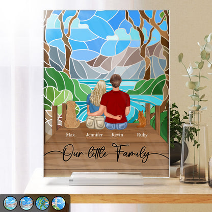 Pet Lovers Our Little Family - Gift For Couples - Personalized Vertical Rectangle Acrylic Plaque