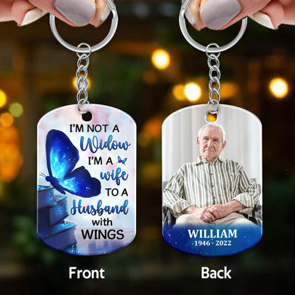 Not Widow Memorial Butterfly Remembrance Keepsake Photo Inserted Personalized Acrylic Keychain