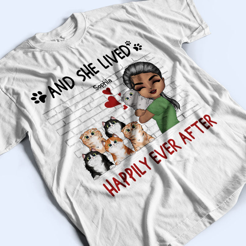 Chibi Girl Best Friends For Life - Gift For Cat Lovers - Personalized Custom T Shirt